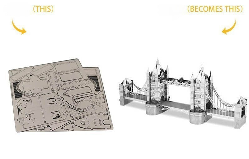 3D Metal Tower Bridge Puzzle - DIY Miniature Architectural Model Toy, Creative Desk Decor & Educational Gift