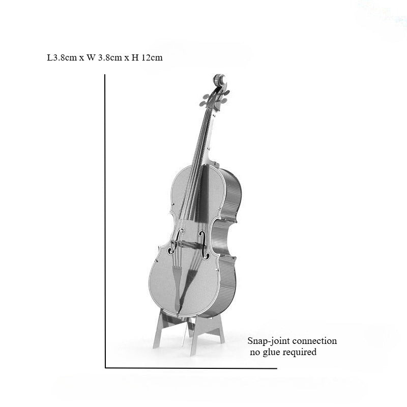 3D Metal Puzzle Cello Model - DIY Miniature Musical Instrument Craft Kit, Creative Desk Decor & Educational Gift