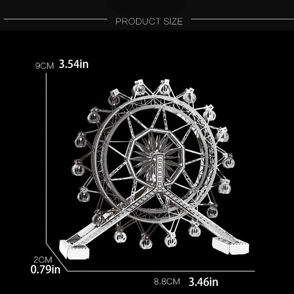 3D Metal Tianjin Eye Ferris Wheel Puzzle - DIY Miniature Architectural Model Toy, Creative Desk Decor & Educational Gift