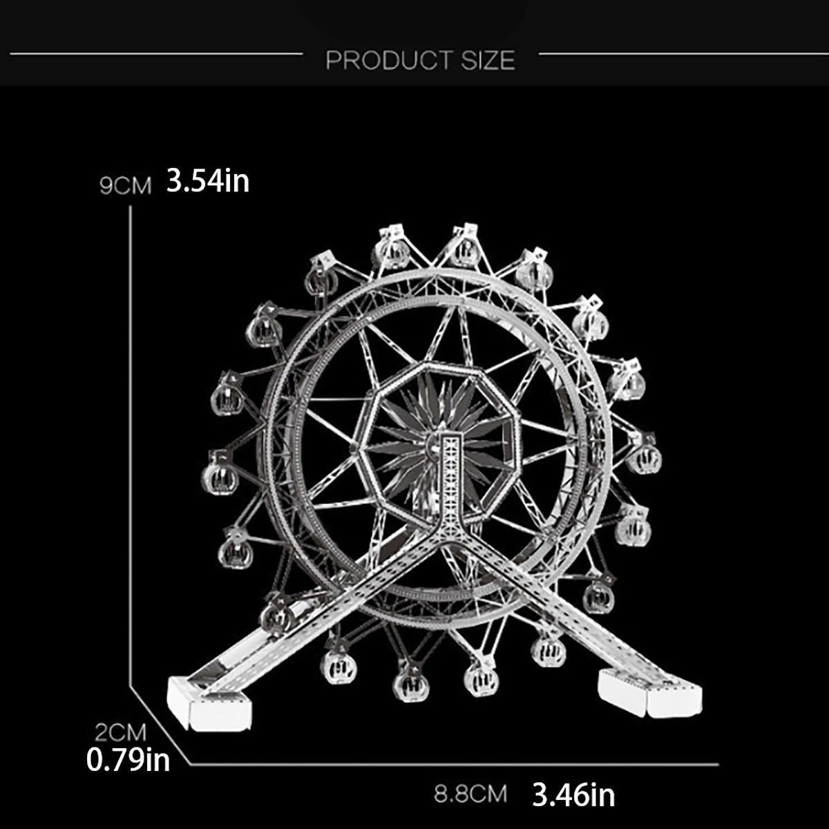 3D Metal Tianjin Eye Ferris Wheel Puzzle - DIY Miniature Architectural Model Toy, Creative Desk Decor & Educational Gift