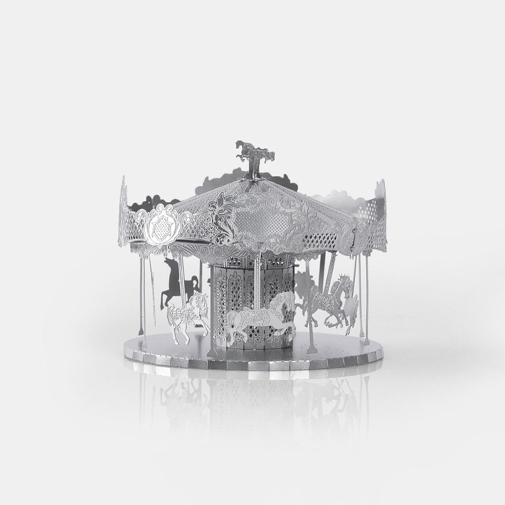 3D Metal Puzzle Carousel Model - DIY Miniature Craft Kit, Creative Desk Decor & Educational Toy Gift