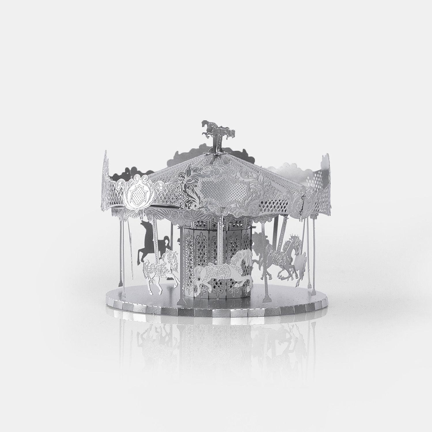 3D Metal Puzzle Carousel Model - DIY Miniature Craft Kit, Creative Desk Decor & Educational Toy Gift