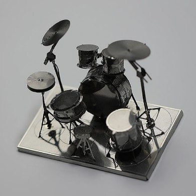 3D Metal Puzzle Drum Set Model - DIY Miniature Musical Instrument Craft Kit, Creative Desk Decor & Gift for Musicians