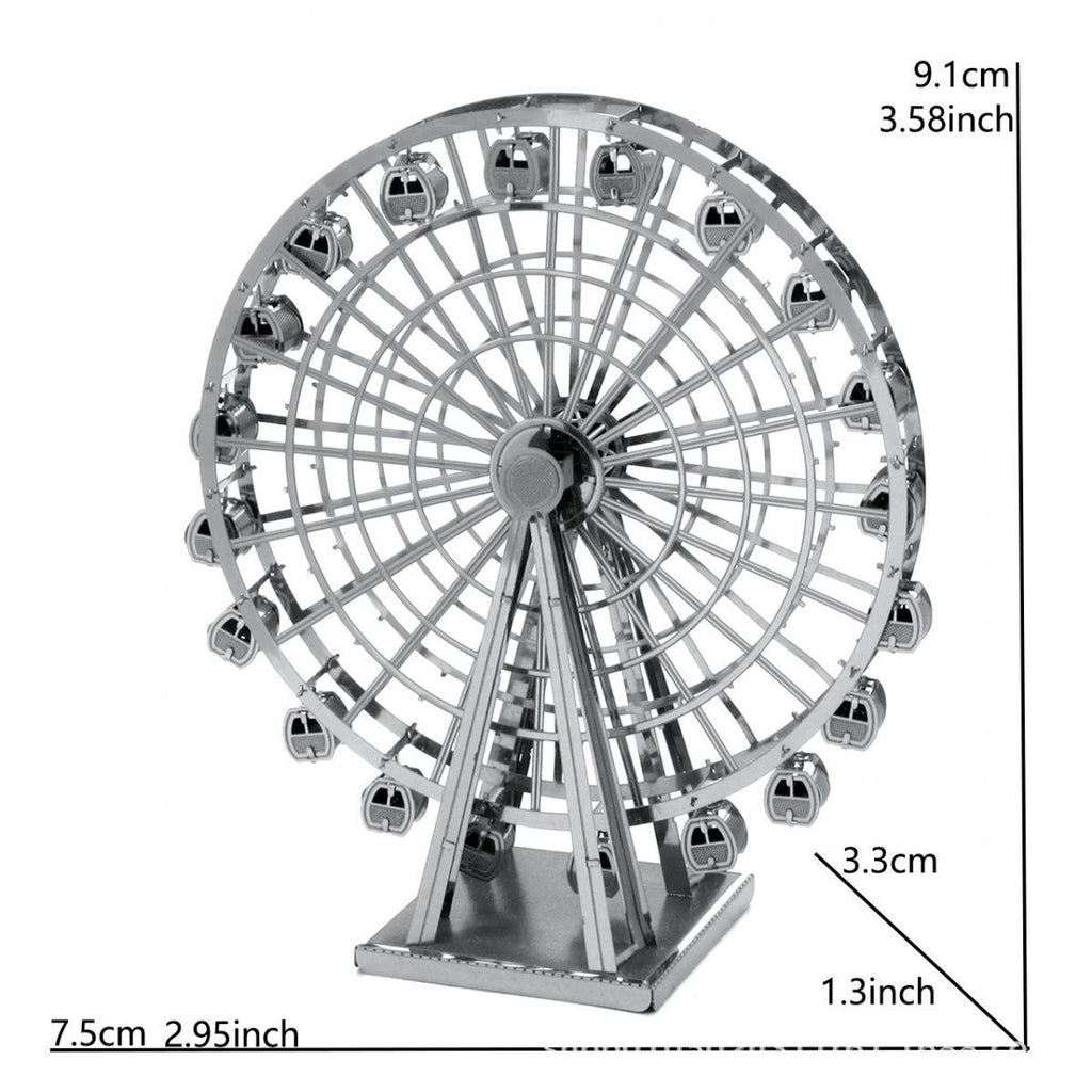 3D Metal Puzzle Ferris Wheel Model - DIY Miniature Amusement Park Craft Kit, Creative Desk Decor & Educational Toy Gift