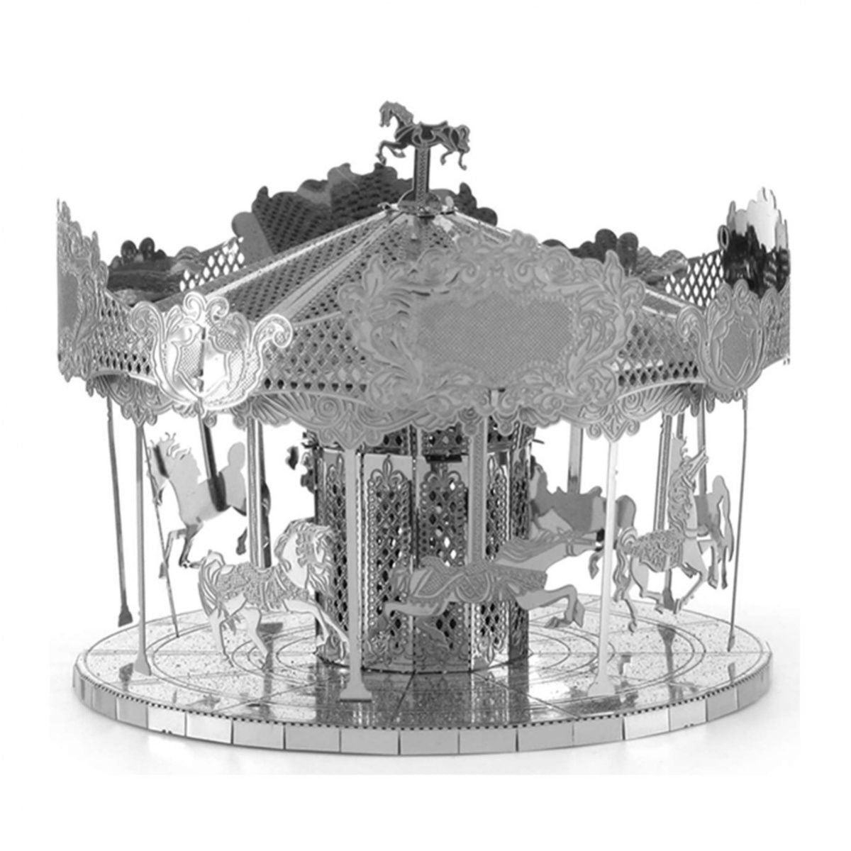 3D Metal Puzzle Carousel Model - DIY Miniature Craft Kit, Creative Desk Decor & Educational Toy Gift