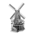3D Metal Dutch Windmill Puzzle - DIY Miniature Architectural Model Toy, Creative Desk Decor & Educational Gift