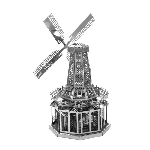 3D Metal Dutch Windmill Puzzle - DIY Miniature Architectural Model Toy, Creative Desk Decor & Educational Gift