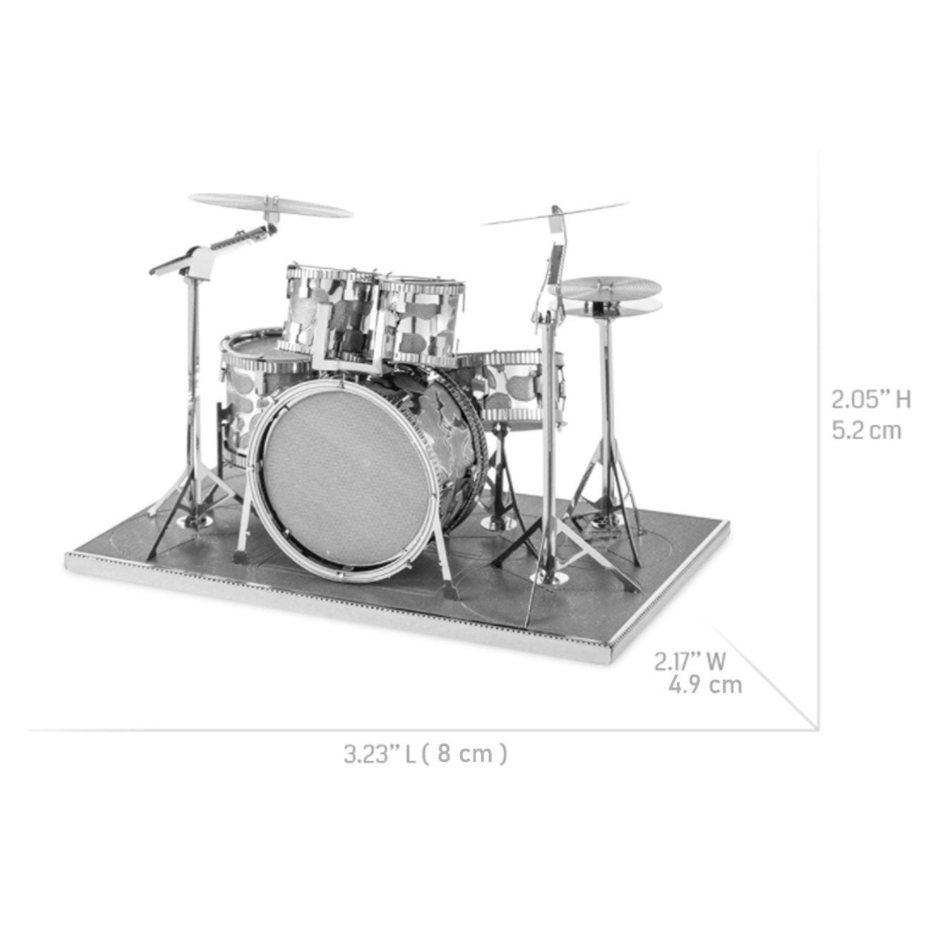 3D Metal Puzzle Drum Set Model - DIY Miniature Musical Instrument Craft Kit, Creative Desk Decor & Gift for Musicians