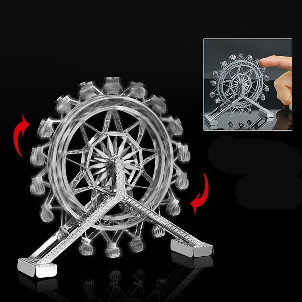3D Metal Tianjin Eye Ferris Wheel Puzzle - DIY Miniature Architectural Model Toy, Creative Desk Decor & Educational Gift