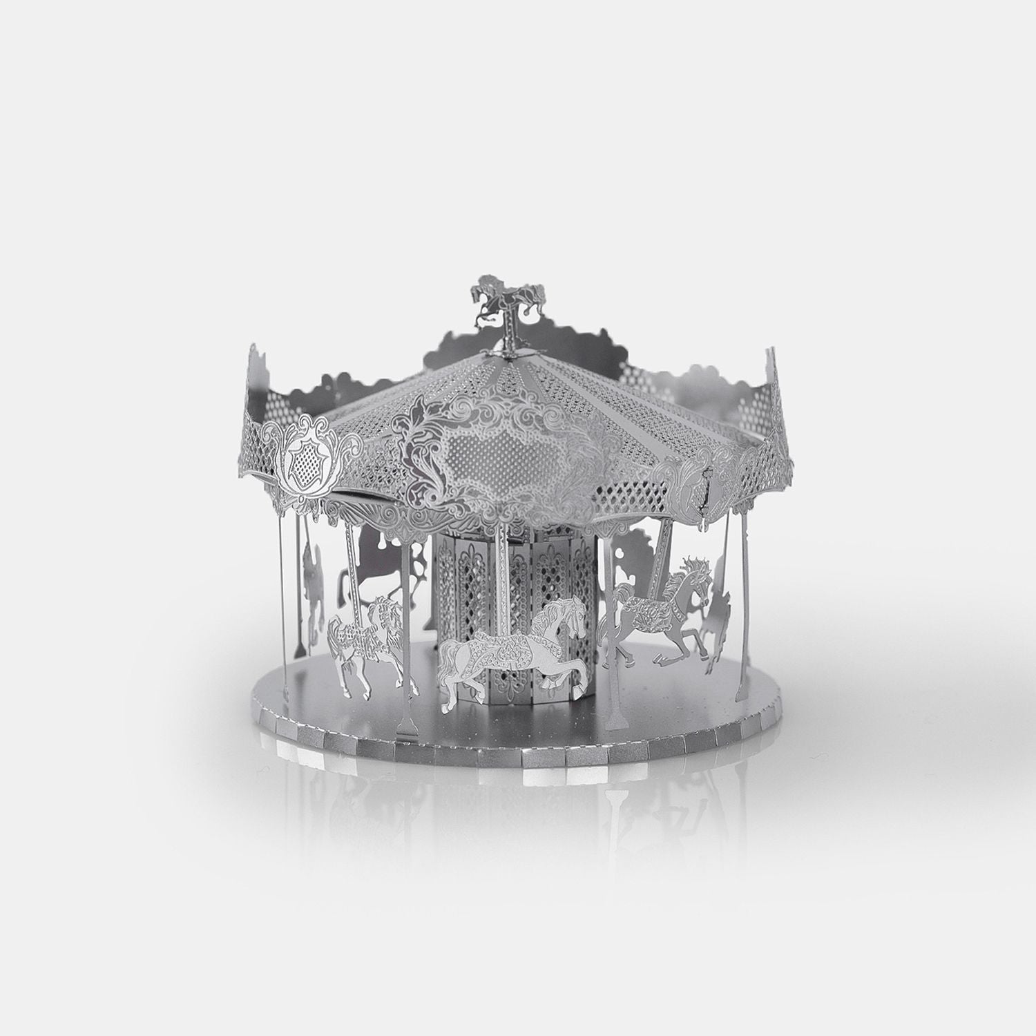 3D Metal Puzzle Carousel Model - DIY Miniature Craft Kit, Creative Desk Decor & Educational Toy Gift